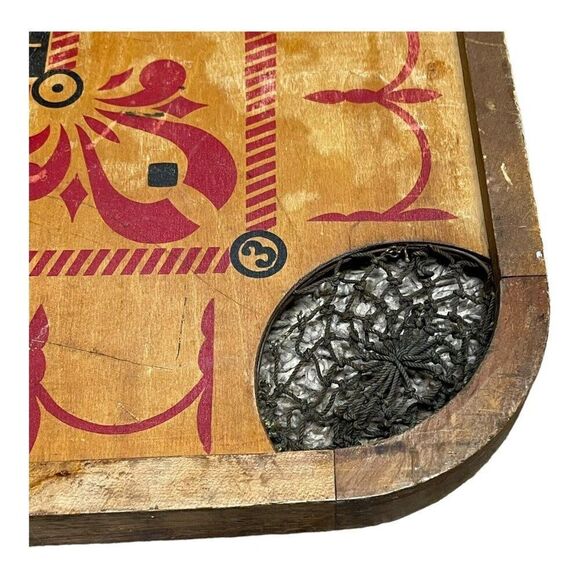 Antique Carrom Game Board 28 1/2" Large Wooden Vintage Decor Man Cave Bar Barn - Picture 3 of 9